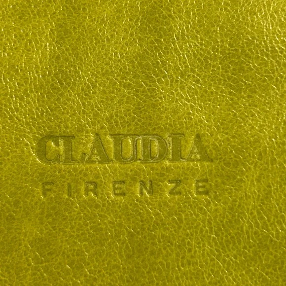 CLAUDIA FIRENZE bright Green Spacious inside medium bag / tote . Italy - Picture 9 of 15